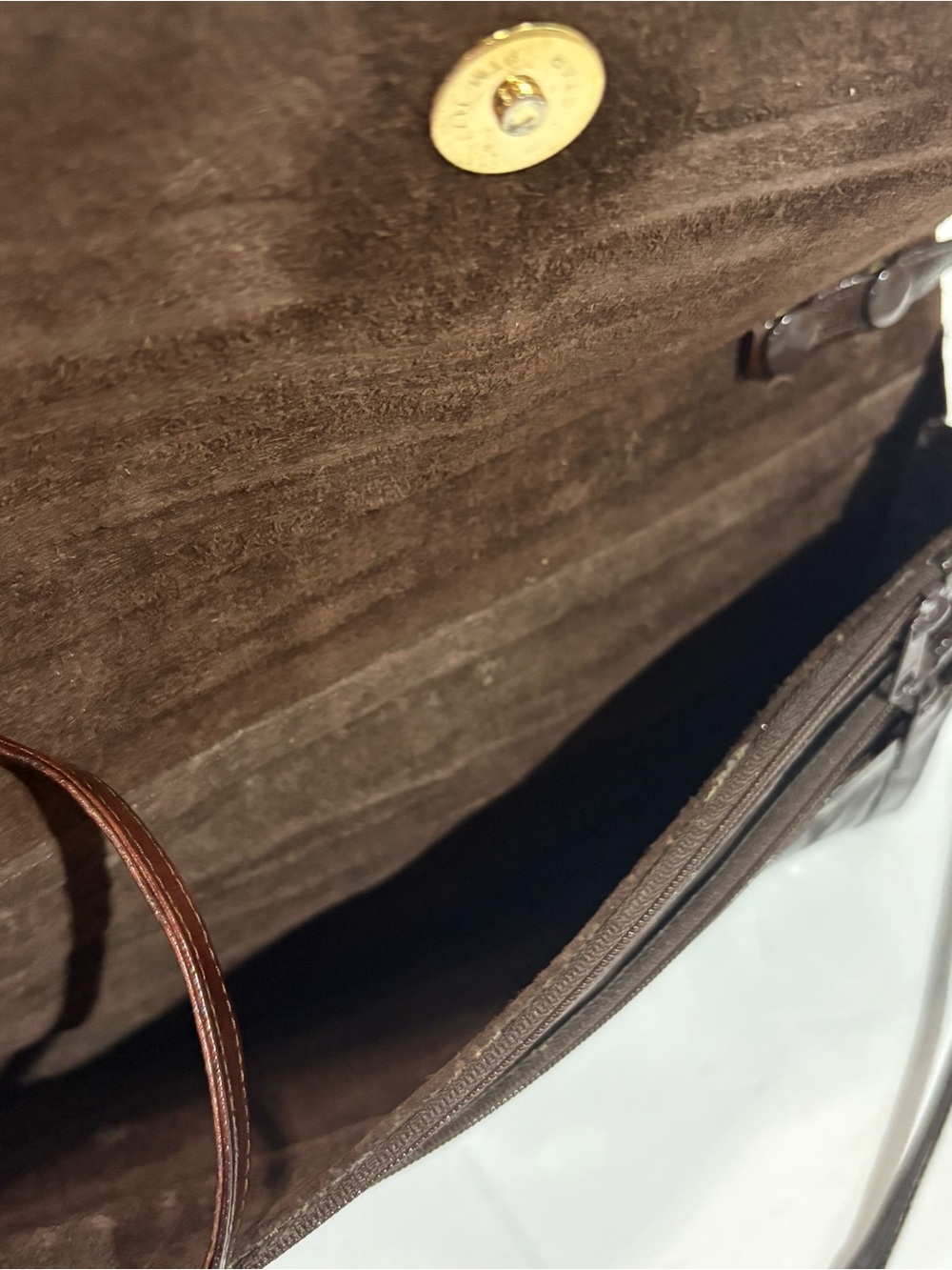 Vtg 70s Eel Skin Clutch Purse‎ Crossbody Chestnut Brown Made in Korea Coin Purse - Picture 9 of 13